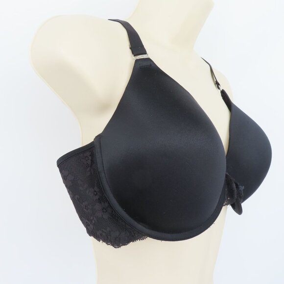 Maidenform 38D Bra 07112 One Fab Fit Everyday Full Coverage Racerback Black Lace - Picture 2 of 11